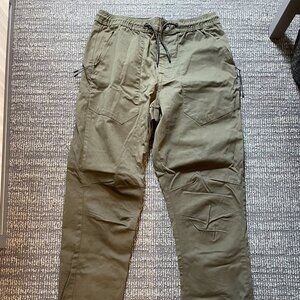Denim&Co Men's Army Green Relaxed Cuffed Joggers